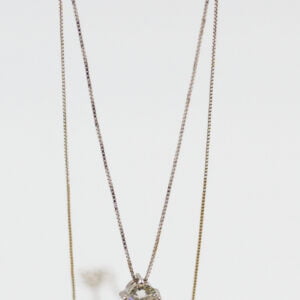 Punto de Luz de Diamante de 10 puntos con Cadena de Oro Blanco de 18K